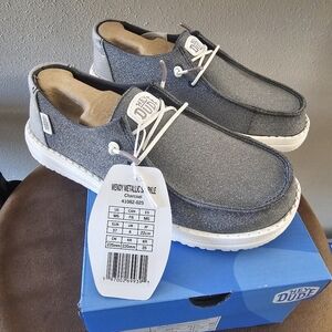 Hey Dude Women's Gray Slip-On Shoes Size 6